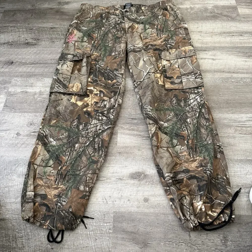 Realtree Xtra Camo Cargo Pants Size XL Hunting Camouflage 40x31 Pink Logo